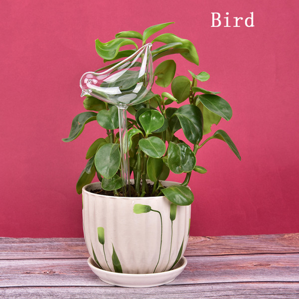 1 stk Glass Blomster Vannmater Selvvanning Fugle Design Wate Bird