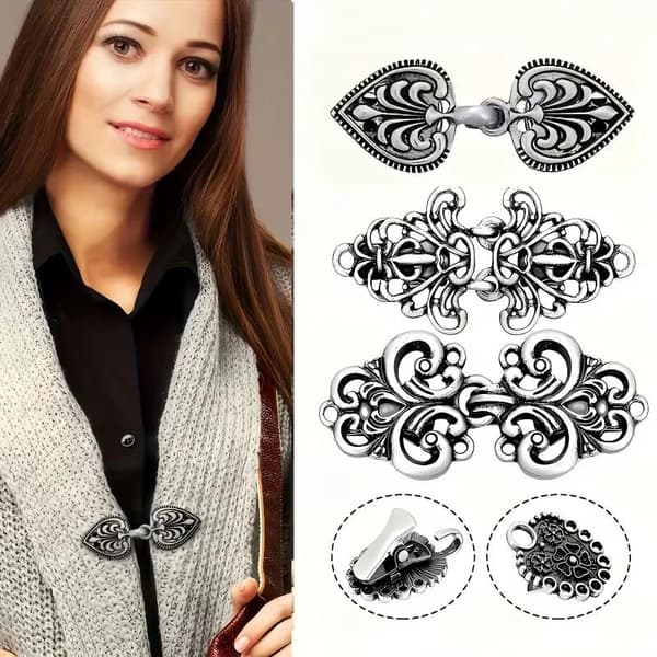 Mode Vinter Syning Cardigan Klips Sweater Bluse Nål Sjal Broche A7