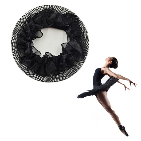 Lite hull Svart Elastisk Mesh Snood Hair Net Bun Cover for Ball B
