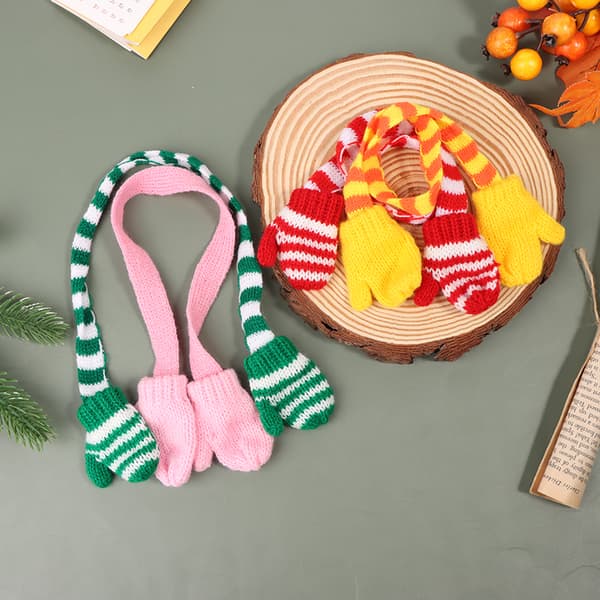 1/12 Dukkehustrikking Scarf Hansker Dukkehustjulepynt A4