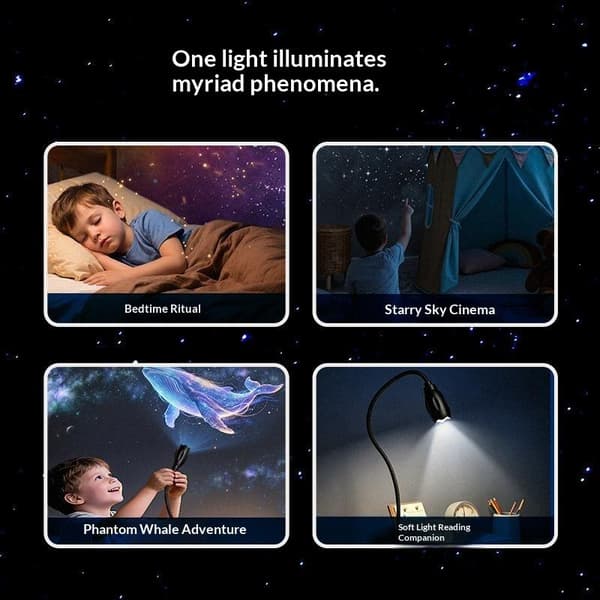 Mini Galaxy Starprojektor 2-i-1 Atmosfär Nattlampa Sovrum A1