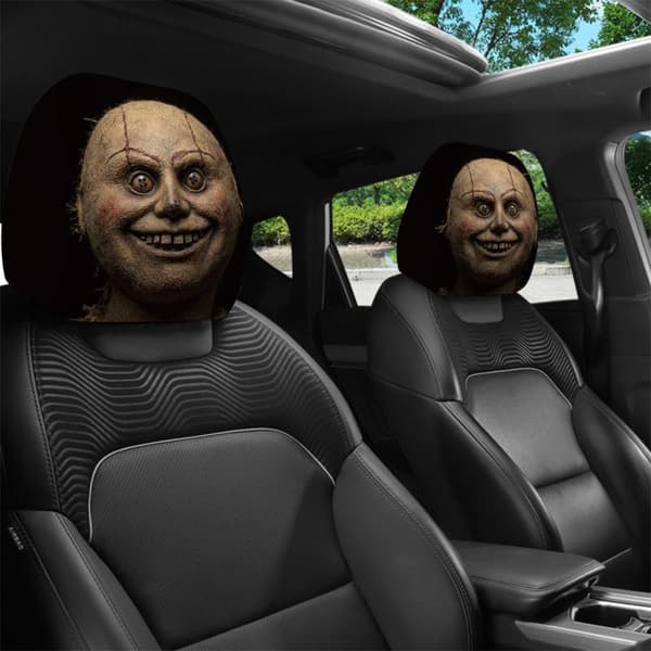 2 st skräckdesign universella nackstödsskydd för bil, andningsbara A4