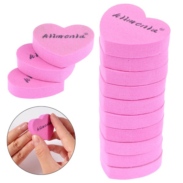 10 Stk Pink Heart Shape Neglefil Manicure Tool Negle Emery Board