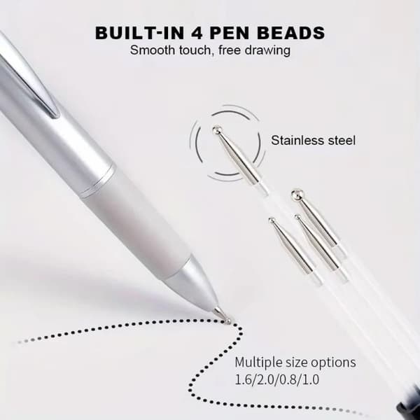 5-i-1 Nail Art Dotting Tools Disc Nail Drill Point Nail Point Silver