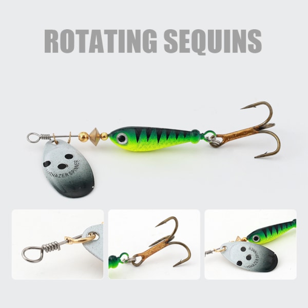 Spinning Sequins 11g15g Road Runner Sequins Metal Bait Bait Mo green 15g