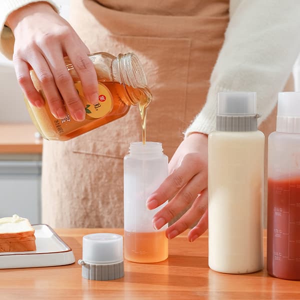 1 st 350/175 ml 5-håls kryddflaskor ketchup senapsflaska Gray 350ml