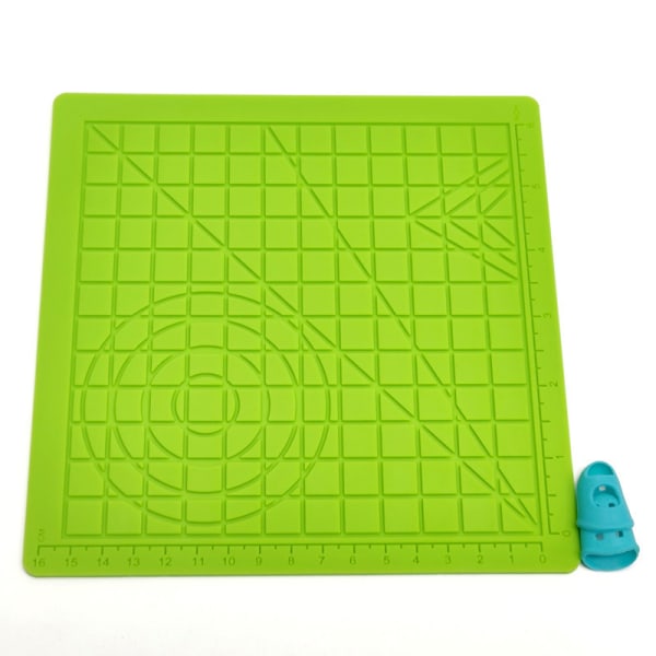 3D Printing Pen Silikonmatte DIY Tegnemal Pad med Fing Green