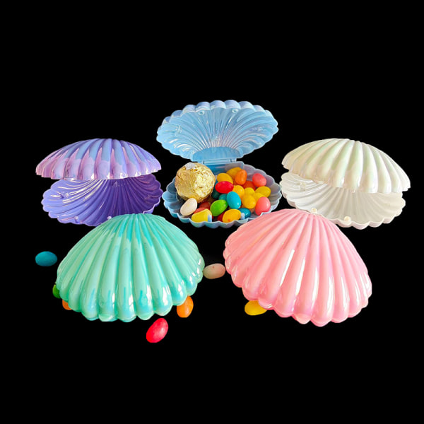 1Pc e Shell Plastic Candy Box MakeUp Smykker Oppbevaringsbokser Wedd Blue