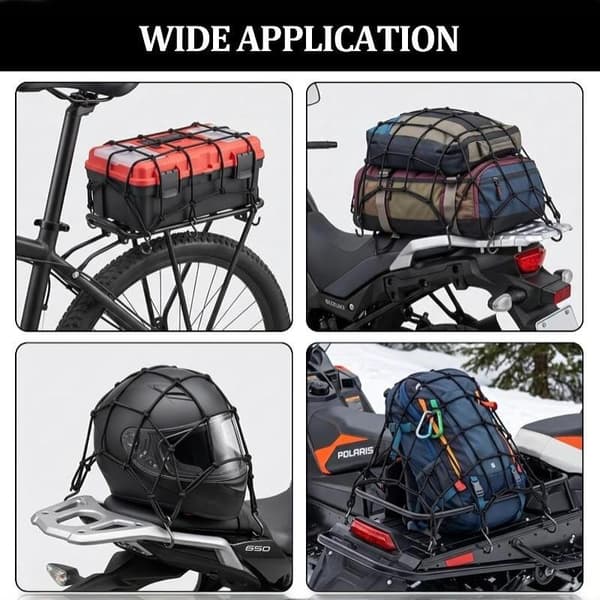 1x Motorcykel Bagage Net Krog Opbevaringspose Cykel Net Opbevaring 40x40cm