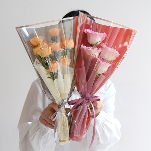 20/30/50 stk. farverige blomsterindpakninger gennemsigtig pose til buket A5
