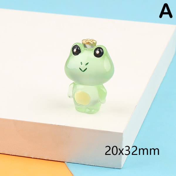 Färgglad självlysande groda Craft Resin Ornament Desktop Miniature O A