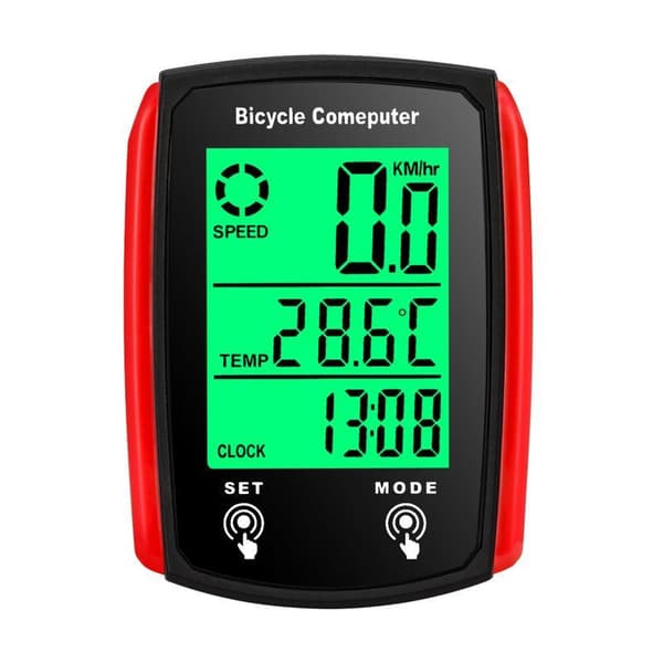 Cykel Kablet Speedometer USB Lysende LCD Kilometertæller Til Landevej Mo Black