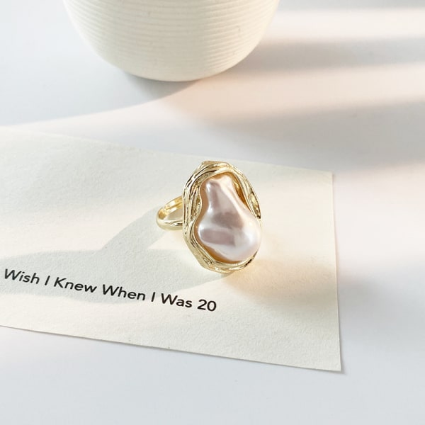Nya Pearl Ring Justerbara Ringar För Kvinnor n Finger Ring Mode 1pc