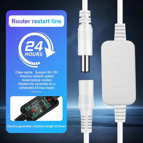 Automatisk ruter/modem omstart strømkabel 24/72 timer automatisk syklus A3
