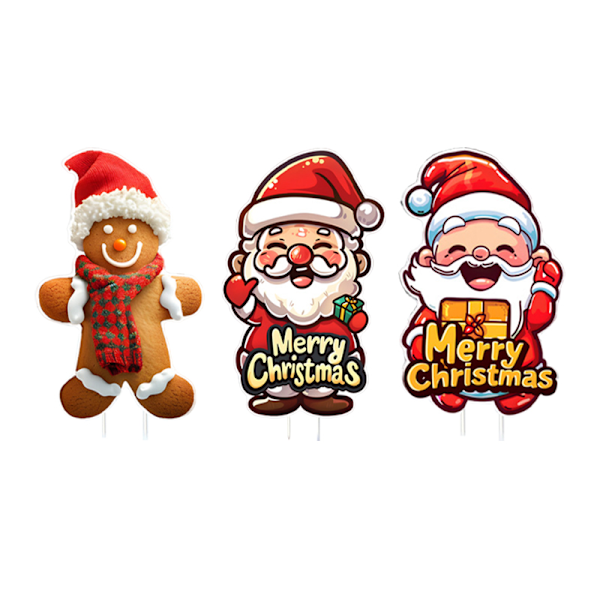 3 Pack Christmas Yard Signs Decor Christmas Yard Stakes Outdoor a set