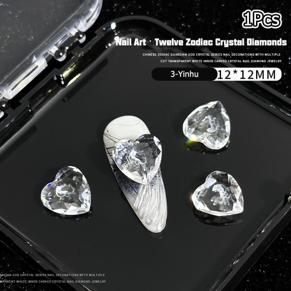 1 Stk Krystall 12 stjernetegn Nail 3D Accessories Shiny Nail Art 3