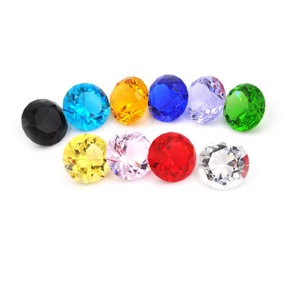 Glas Crystal Diamond Form Paperweights Facet Jewel Red