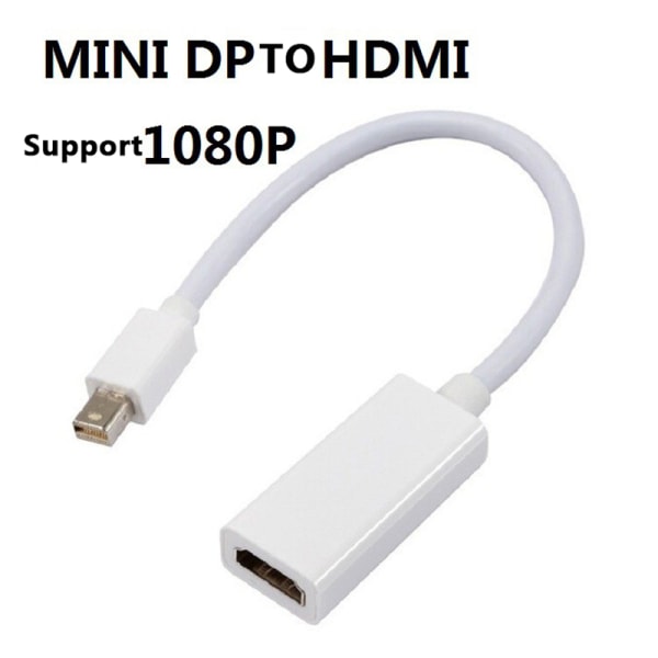 Mini DP-HDMI-sovitinmuunnin 4K*2K-video o Kaapeli PC-televisioon Black 1080P