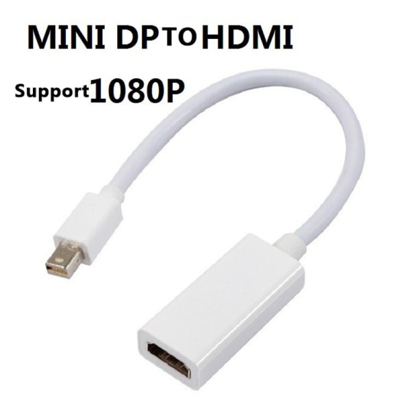 Mini DP Til HDMI Adapter Converter 4K*2K Video o Kabel For PC TV Black 1080P