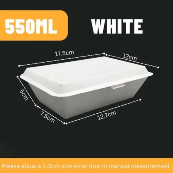 50 stk engangs papirbeholder takeaway lunsjboks tykk papir A1