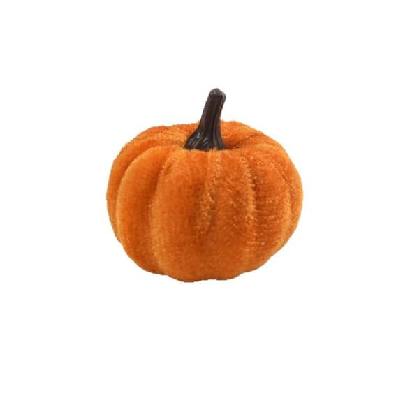 9 stk. fløjl, kunstig høststofskumgræskar til Halloween efterår A1