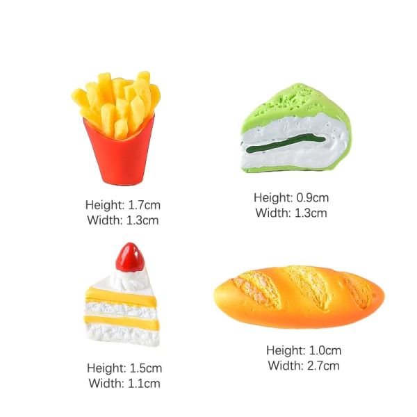 1:12 Dukkehus Miniatyrkake Brød Egg Terte Tekannebrett Breakf A4 4Pcs