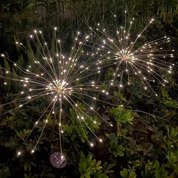 Aurinko-LED-ilotulituskeijuvalo ulkopuutarhan nurmikon P Warm white 60LED
