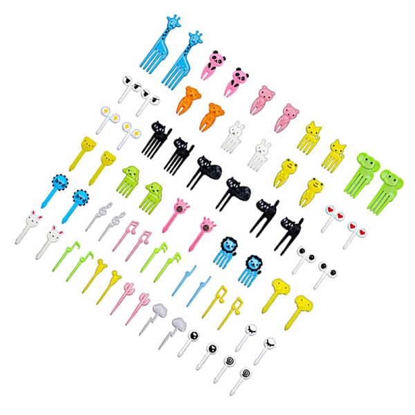 68/76/40 stk. Børnefrugtgafler Picks Børne Bento Tilbehør Mini C A