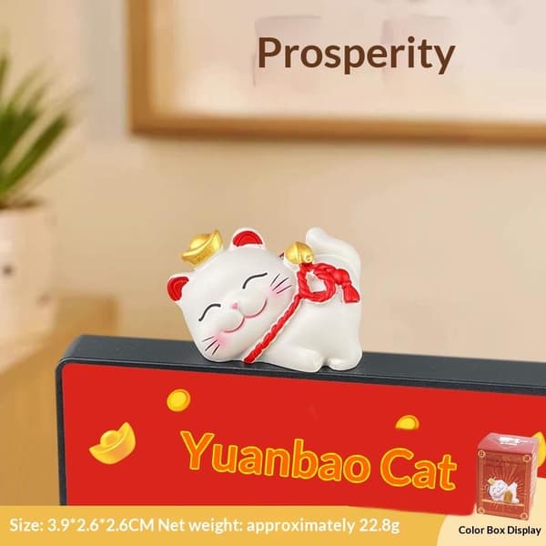 1/2/4 st Lucky e kattfigur Rikedom Lyckoskulptur Skrivbord Bil B