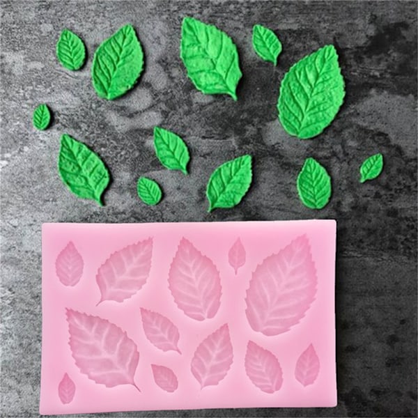 Bladformet silikonform Blader Kakedekor Fondant Cookies Mou