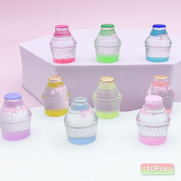 10 stk lysende gennemsigtige miniflaske DIY smykker tre-dimensionelle 10Pcs