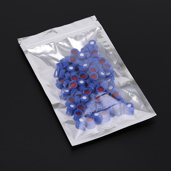 Blå åpen polypropylenhette for kromatografiflaske 2 ml Solid cover