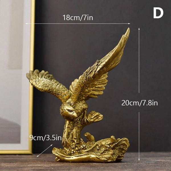 Harpiks Golden Eagle Statue Art Animal Model Collection Ornament D