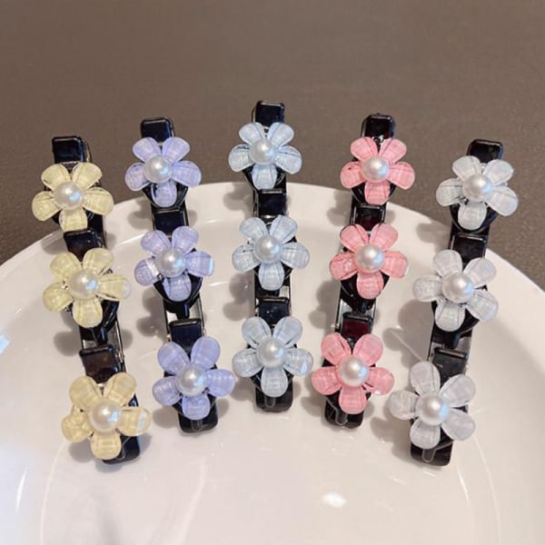Flower Sparkling Crystal Butterfly punottu hiusklipsit Nelilehtinen 2