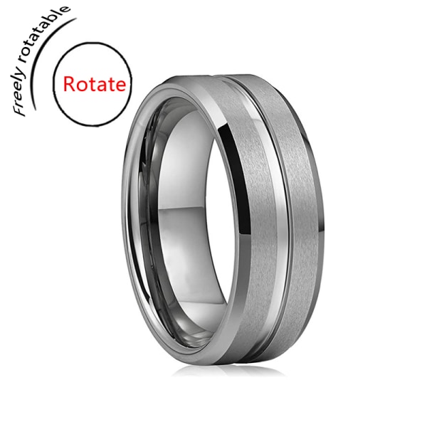 Creative Center Grooved Ringar Hip Hop Titanium Stål Par Rin J 9