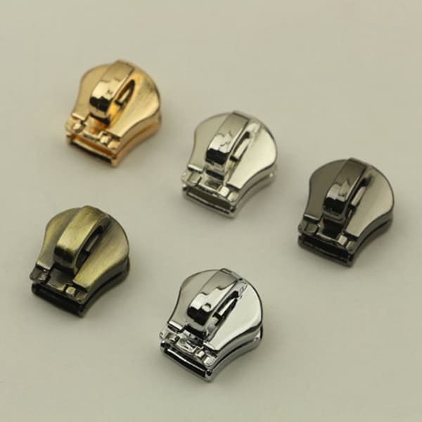 10 st 5# metall blixtlås Head Pull Slider Zip Bagage plagg DIY Bronze