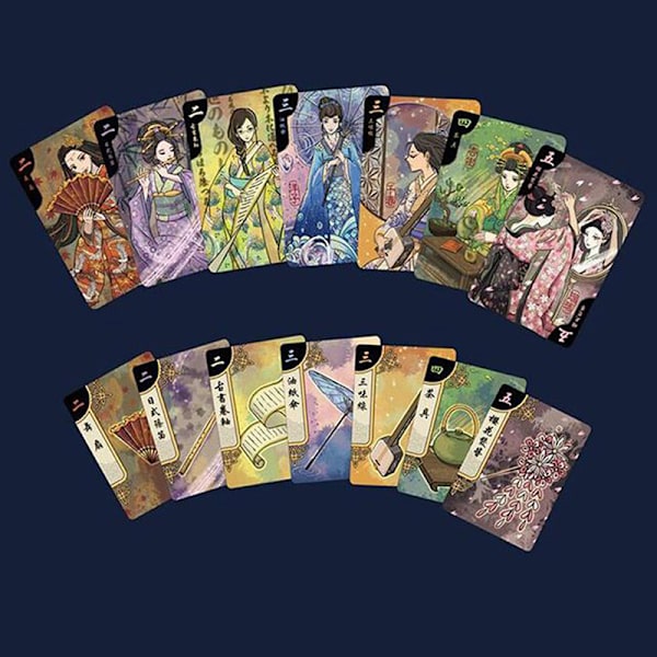 Hanamikoji Brädspel Kooperativa kortspel Lätt att spela A2（waterproof cards）