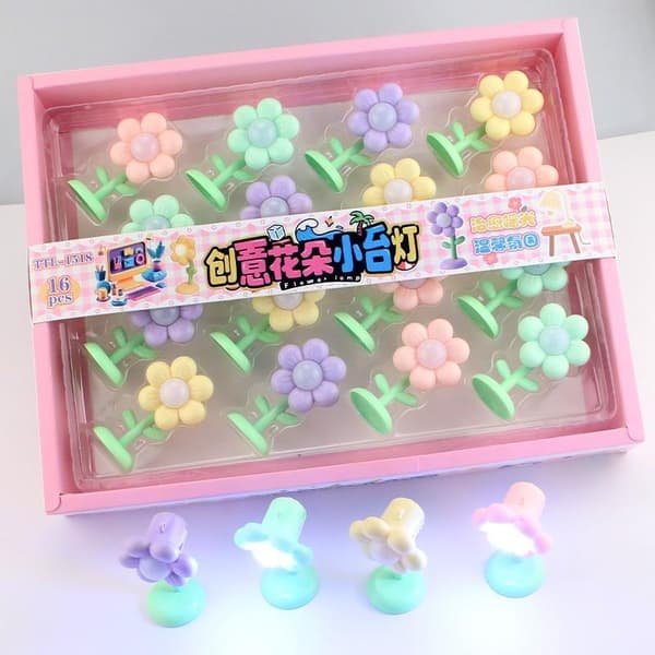 Mini Blomster LED Natlys e Blomster Bordlampe Blødt Varmt Lys