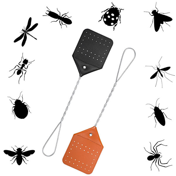 Perhoswatter Heavy Duty Manuaalinen nahkainen Perhoswatter Hanging Flysw Brown