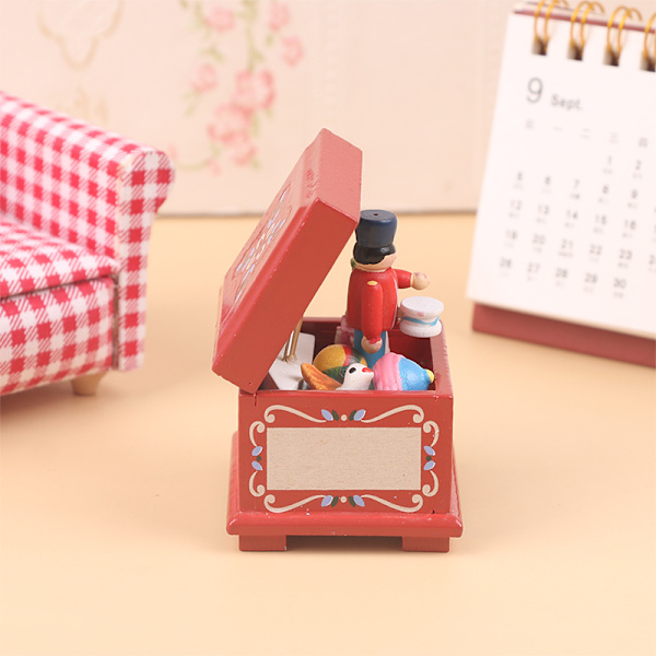 1:12 Dukkehustøjkasse Miniature Legetøjsboks Jule Nøddeknækker Model Børn