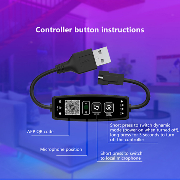 WS2811 WS2812B SP6812 Bluetooth LED Pixel Strip Controller För A1