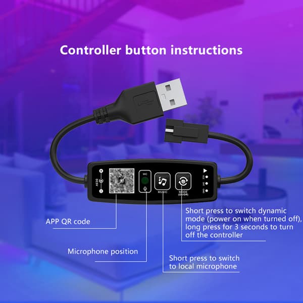 WS2811 WS2812B SP6812 Bluetooth LED Pixel Strip Controller Til A1