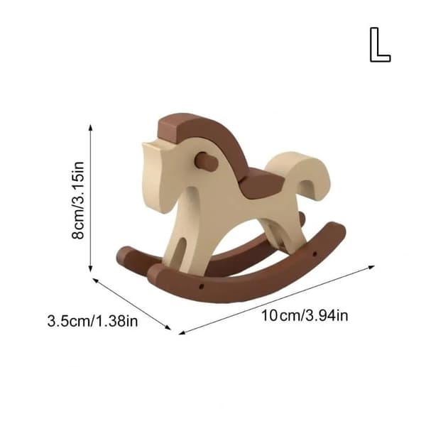 Trykt gyngehestefigur Miniature tegneserie gyngehest L