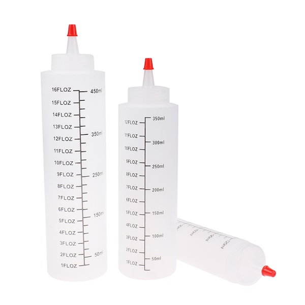120/350/450ml plastflaska med pip - läckagesäker för kök C
