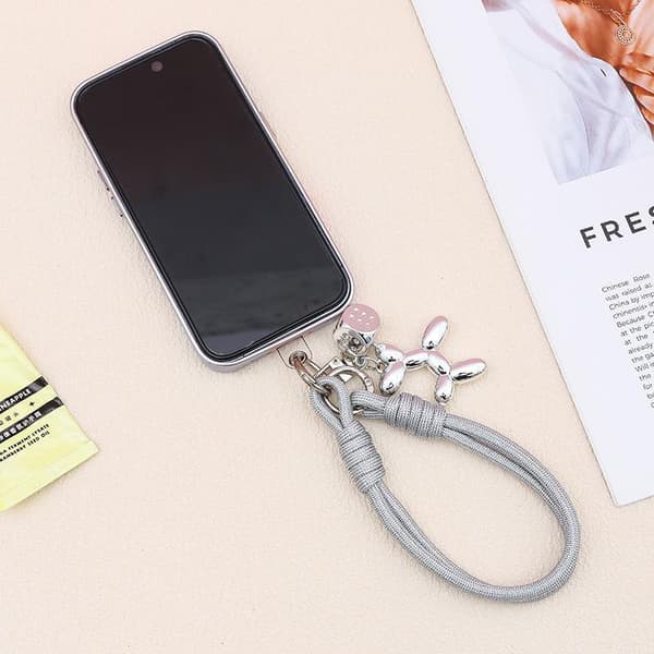 Ballonghund Berlock Handledsrem Snodd Flätat Rep Telefonfodral P A2