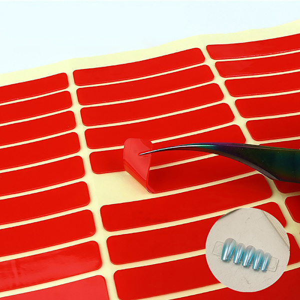 24/40Pc Clear Nail selvklebende Tape False Nails Display Stand Stic Red