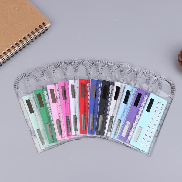 10 cm Linjal Kalkylator Solcellskort Mini Beräkning Student Aritmetik Lake blue
