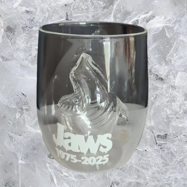 3D Haj Glas Kopp Stamfritt Vinglas Roligt Transparent Vatten A