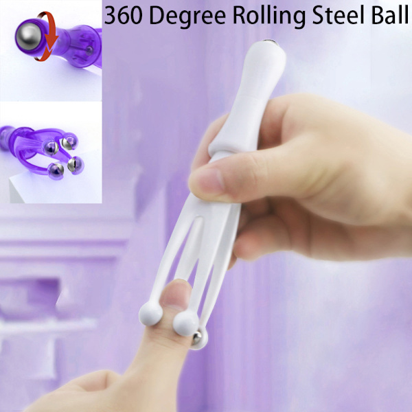 Finger Massager 360 Degree Rolling Steel Ball Massage Health Ca White