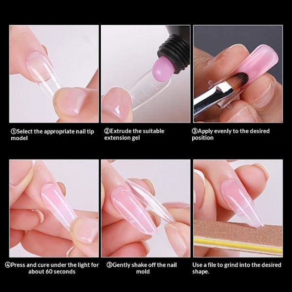 120 stk. Quick Building Mold Tips Negleformer Fingerforlengelse Negl